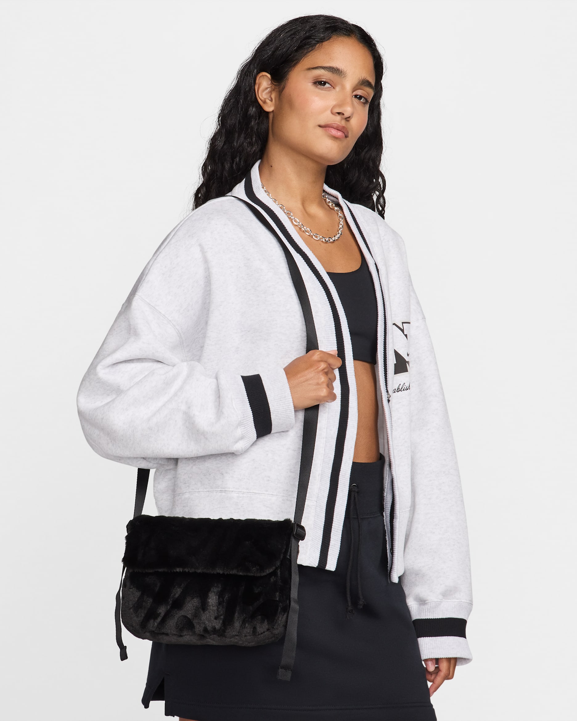 Nike Sportswear Futura 365 Faux Fur Cross-Body Bag (1L). Nike ID